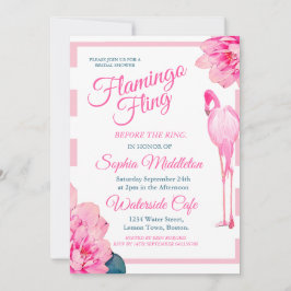 Vrijgezellenfeest Flamingo Fling Stripe Floral Chi Kaart