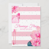 Vrijgezellenfeest Flamingo Fling Stripe Floral Chi Kaart (Achterkant)