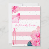 Vrijgezellenfeest Flamingo Roze Streep Floral Chic Kaart (Achterkant)