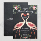 vrijgezellenfeest flamingo-uitnodigingspaneel kaart (Voorkant / Achterkant)
