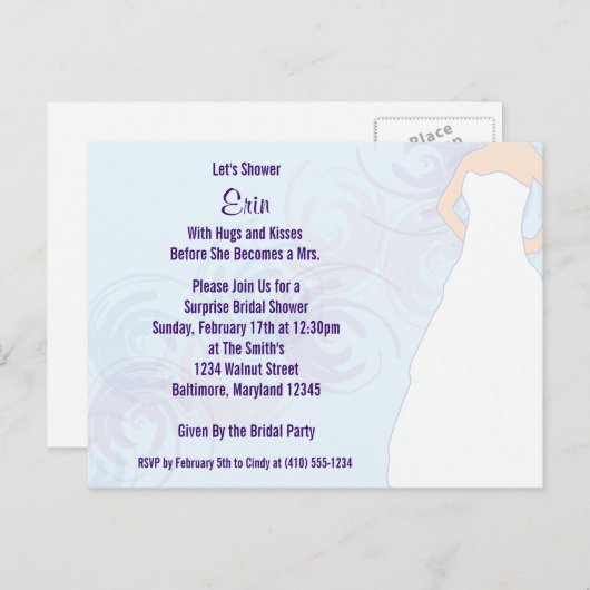 Vrijgezellenfeest Flora Nodig Briefkaarten uit (Voorkant / Achterkant)