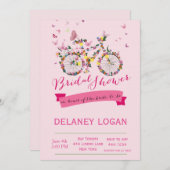 vrijgezellenfeest Floral Bicycle Uitnodiging (Voorkant / Achterkant)
