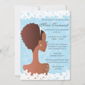 Vrijgezellenfeest Floral Blue Invitation Kaart (Voorkant)