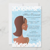 Vrijgezellenfeest Floral Blue Invitation Kaart (Voorkant)