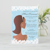 Vrijgezellenfeest Floral Blue Invitation Kaart (Staand voorkant)