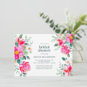 Vrijgezellenfeest Floral Border Waterverf Bright r Kaart