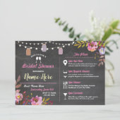 vrijgezellenfeest Floral Chalk Jars Pink Kaart (Staand voorkant)