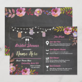 vrijgezellenfeest Floral Chalk Jars Pink Kaart (Voorkant / Achterkant)