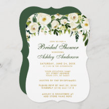 Vrijgezellenfeest Floral Green Gold Invite B