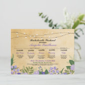 vrijgezellenfeest Floral Itinerary Bachelorette In Programmakaart (Staand voorkant)