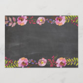 vrijgezellenfeest Floral Jars Pink Itinerary Chalk Programmakaart (Achterkant)