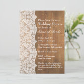 Vrijgezellenfeest: Floral Lace Pattern en Rustic W Kaart (Staand voorkant)