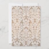 Vrijgezellenfeest: Floral Lace Pattern en Rustic W Kaart (Achterkant)