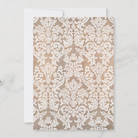 Vrijgezellenfeest: Floral Lace Pattern en Rustic W Kaart (Achterkant)