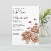 Vrijgezellenfeest Floral Mocha Mousse Kaart (Staand voorkant)