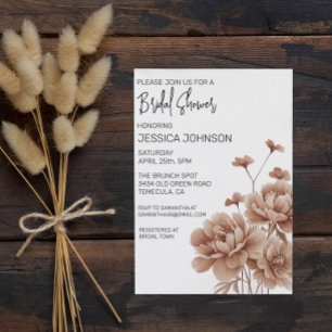 Vrijgezellenfeest Floral Mocha Mousse Kaart