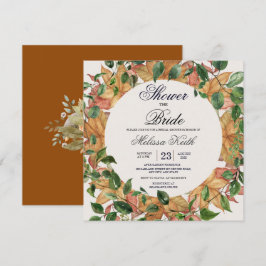Vrijgezellenfeest Floral Oranje Greenery Waterverf Kaart