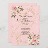 Vrijgezellenfeest Floral Pink Flat Announcement Ka Aankondiging (Voorkant / Achterkant)