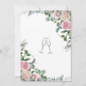 Vrijgezellenfeest Floral Roos Greenery Kaart (Achterkant)