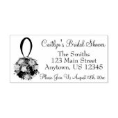 Vrijgezellenfeest Floral Rose Bouquet Wedding Addr Rubberstempel (Afrduk)