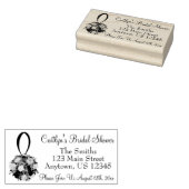 Vrijgezellenfeest Floral Rose Bouquet Wedding Addr Rubberstempel (Gestempeld)