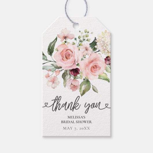Vrijgezellenfeest Floral Roses Cadeaulabel (Voorkant)
