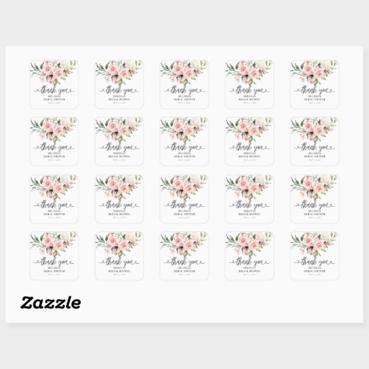 Vrijgezellenfeest Floral Roses Vierkante Sticker (Vel)