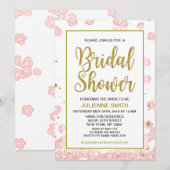 vrijgezellenfeest Floral | Roze en goudglitter Kaart (Voorkant / Achterkant)