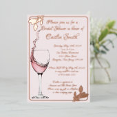 Vrijgezellenfeest Floral Toast, Blush Pink, Roos G Folie Uitnodiging (Staand Voorkant)