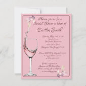 vrijgezellenfeest "Floral Toast", roze roze rozenr Kaart (Voorkant)