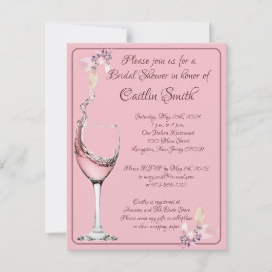 vrijgezellenfeest "Floral Toast", roze roze rozenr Kaart (Voorkant)