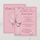 vrijgezellenfeest "Floral Toast", roze roze rozenr Kaart (Voorkant / Achterkant)