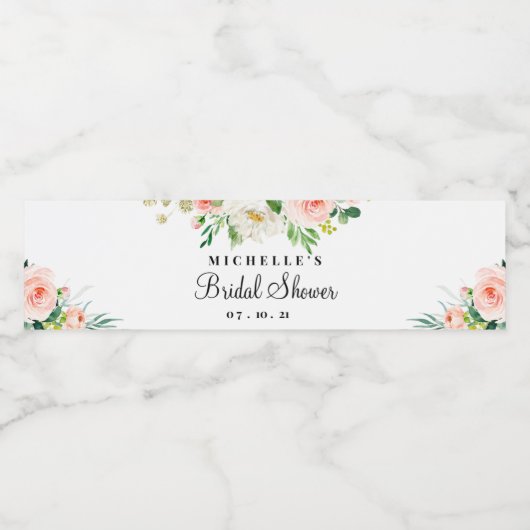 Vrijgezellenfeest, Floral Waterfles Etiket (Enkel label)