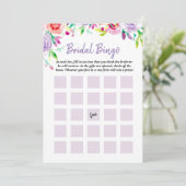 Vrijgezellenfeest Floral Waterverf Bingo Game Kaart (Staand voorkant)