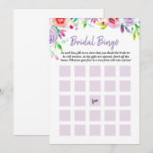 Vrijgezellenfeest Floral Waterverf Bingo Game Kaart (Voorkant / Achterkant)