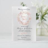 Vrijgezellenfeest Floral Wreator Silver Pink Rose  Kaart (Staand voorkant)