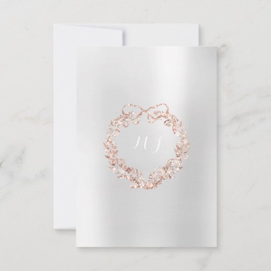 Vrijgezellenfeest Floral Wreator Silver Pink Rose  Kaart (Achterkant)