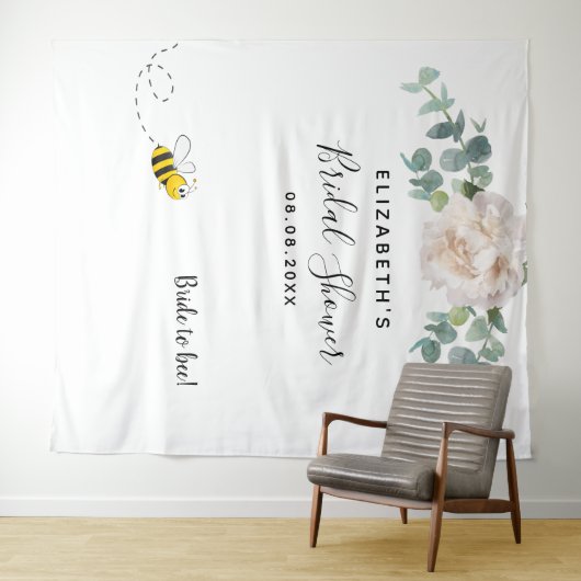 Vrijgezellenfeest florale eucaluptus witte bruid t wandkleed (In Situ (horizontaal))