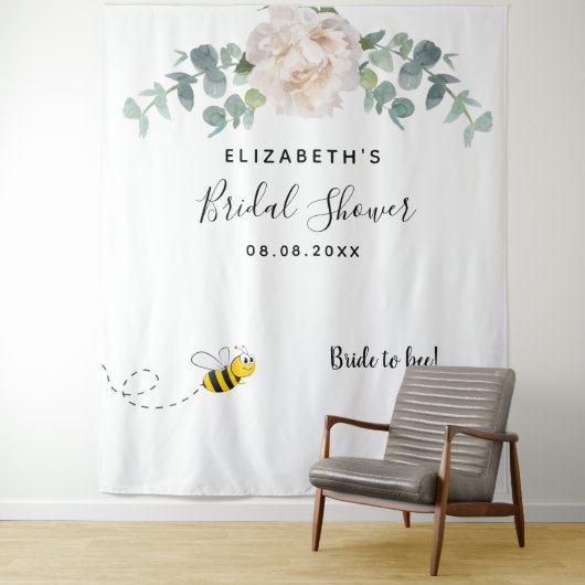 Vrijgezellenfeest florale eucaluptus witte bruid t wandkleed (In situ)