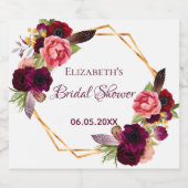 Vrijgezellenfeest florale geometrische witte burgu sparkling wijnetiket (Enkel label)