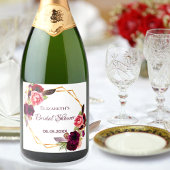 Vrijgezellenfeest florale geometrische witte burgu sparkling wijnetiket
