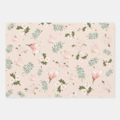 Vrijgezellenfeest floreel patroon Navy Burgundy Pi Inpakpapier Vel (Voorkant)