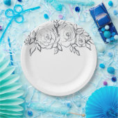 Vrijgezellenfeest, floreel, tafelgerei papieren bordje (Feest)