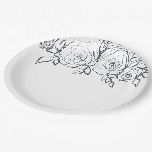 Vrijgezellenfeest, floreel, tafelgerei papieren bordje (Gekanteld)