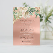 Vrijgezellenfeest Flower Brunch Green Gold Roos Me Kaart (Staand voorkant)