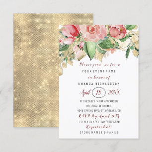 Vrijgezellenfeest Flower Brunch Green Gold Rozen W Kaart