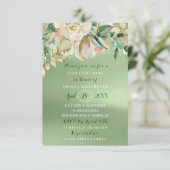 Vrijgezellenfeest Flower Brunch Greenery Gold Roze Kaart (Staand voorkant)