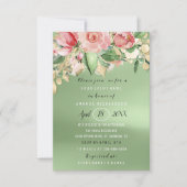 Vrijgezellenfeest Flower Brunch Greenery Pink Gold Kaart (Voorkant)