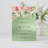 Vrijgezellenfeest Flower Brunch Greenery Pink Gold Kaart (Staand voorkant)