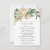 Vrijgezellenfeest Flower Brunch Greenery White Gli Kaart (Voorkant)